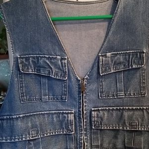 Denim Zipper  Vest